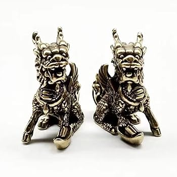 Amazon.co.jp: ZHIZHUO 麒麟 キリン 霊獣 真鍮 銅製 ミニ 福を